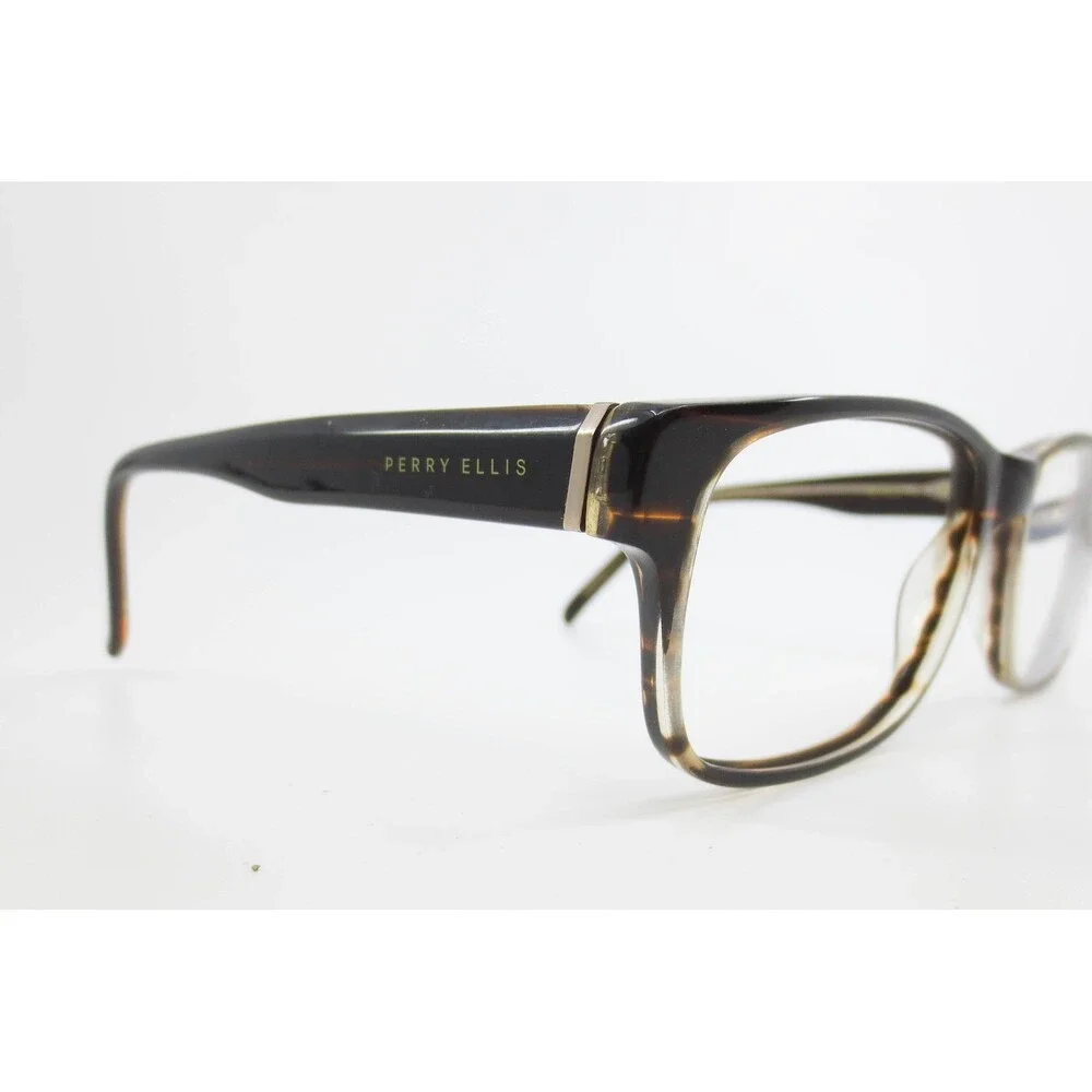 Perry Ellis PE 318-2 Mens Dark Tortoise Rectangular Eyeglass Frames 54-18-140